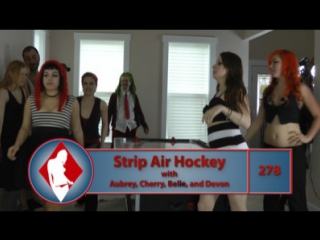278. strip air hockey with aubrey, cherry, belle and devon (hd quality)